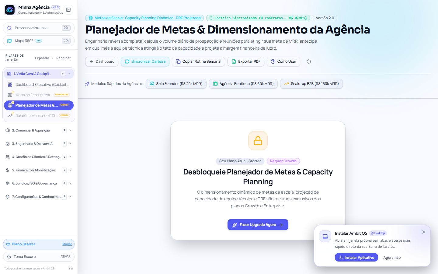 Planejador de Metas e Capacity