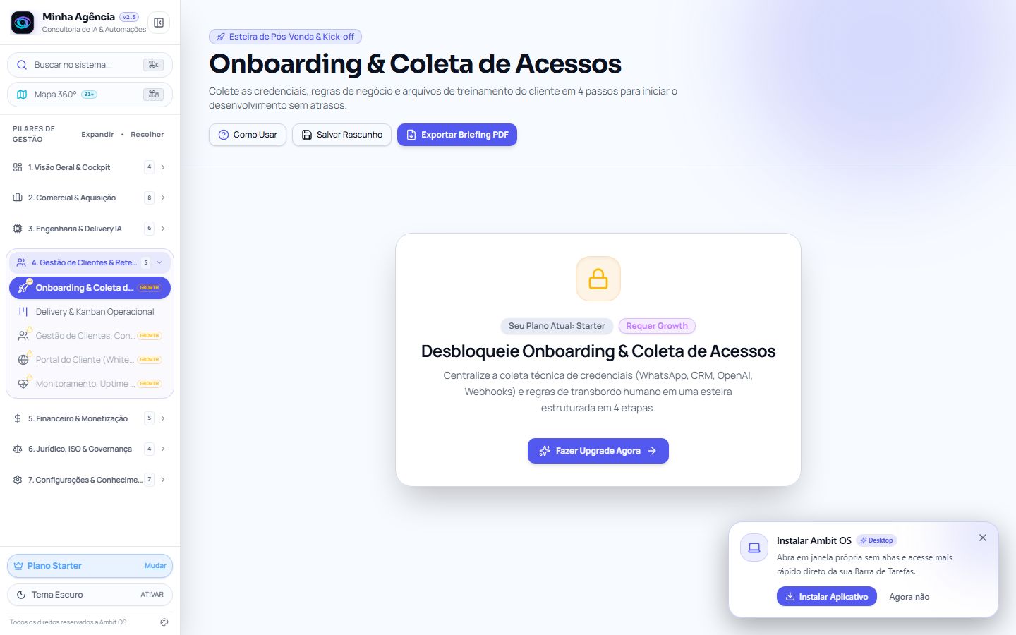 Onboarding do Sistema